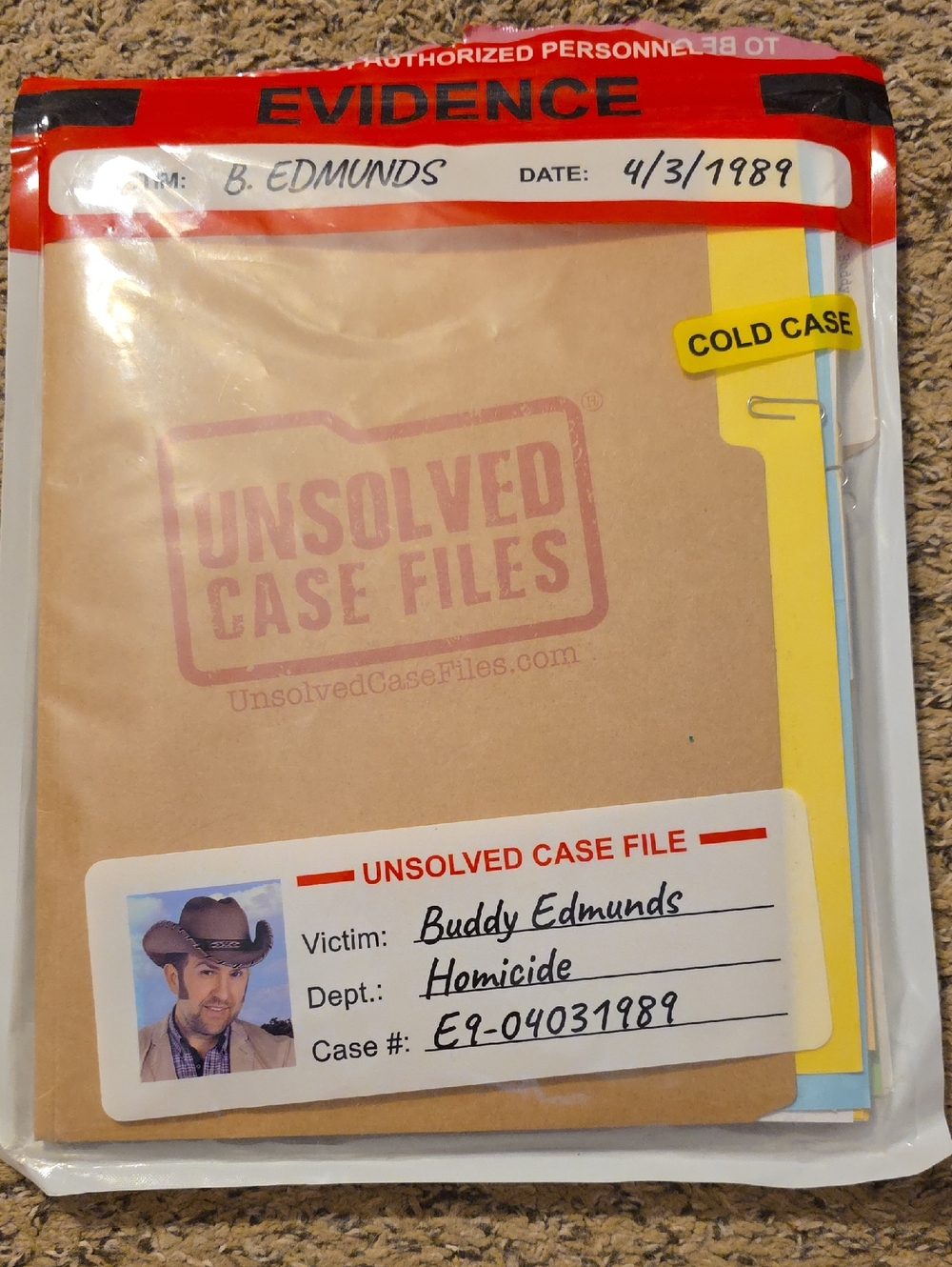 Unsolved Case Files Brand Murder Mystery Game, Buddy Edmunds